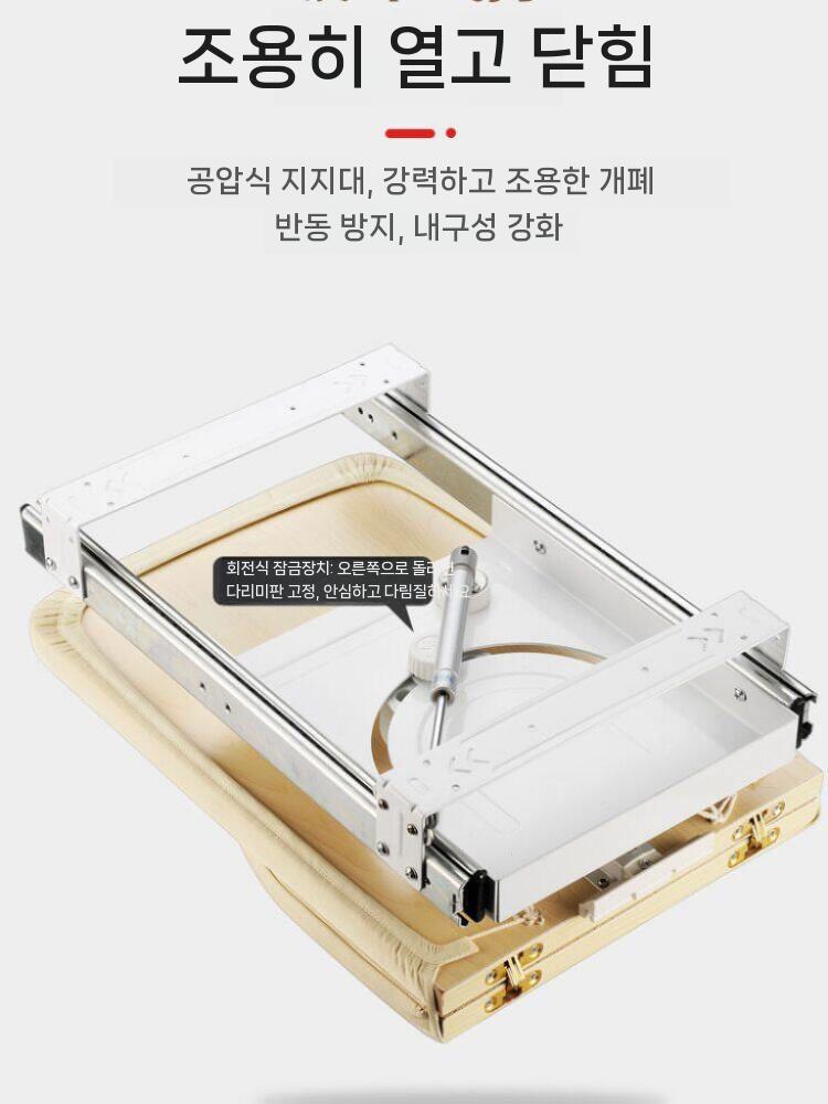 접이식 다리미대 스탠드 다리미판 다림판 빌트인 내장형 그레이 - 상세 이미지 3
