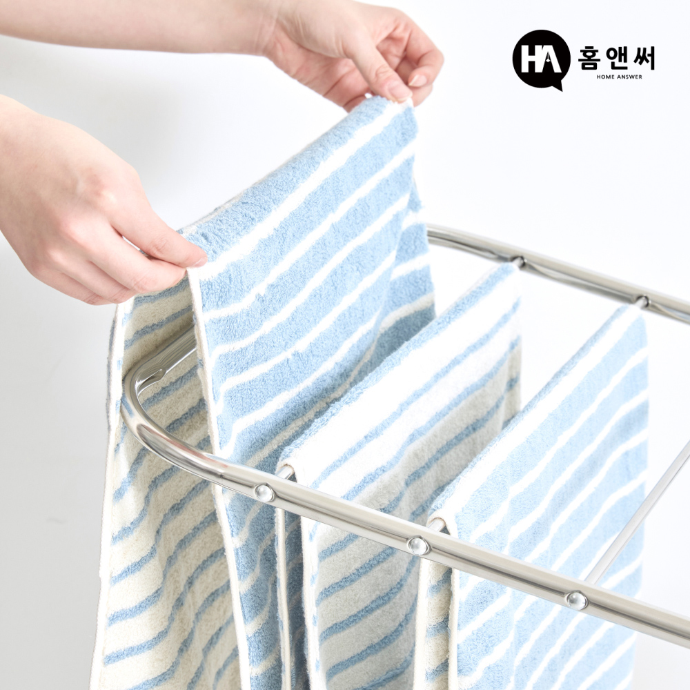 홈앤써 튼튼한 탱크 빨래건조대 베란다 접이식 이불 수건 아기 건조대 스텐 완제품 2단 소형 상품 이미지