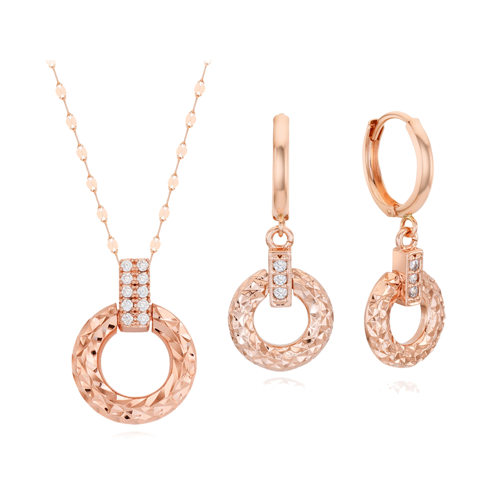 주리에떼 14K 18K 목걸이 귀걸이 1+1 세트 여성 데일리 심플 컷팅 글로리아 여자친구 금 목걸이 원터치 귀걸이 선물 - 상세 이미지 5