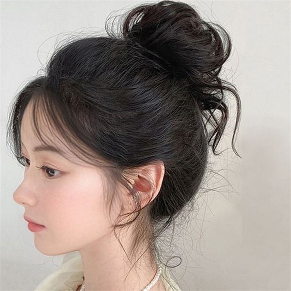 업스타일 여성 똥머리 부분 가발 스타일링 여성 웨이브 똥머리 묶음 - 상품 이미지