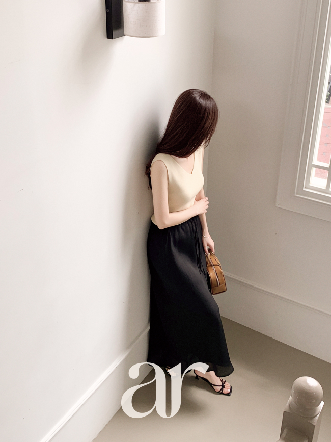 텐셀 밴딩 스트링 머메이드 롱 스커트 sk7892 - 상세 이미지 5