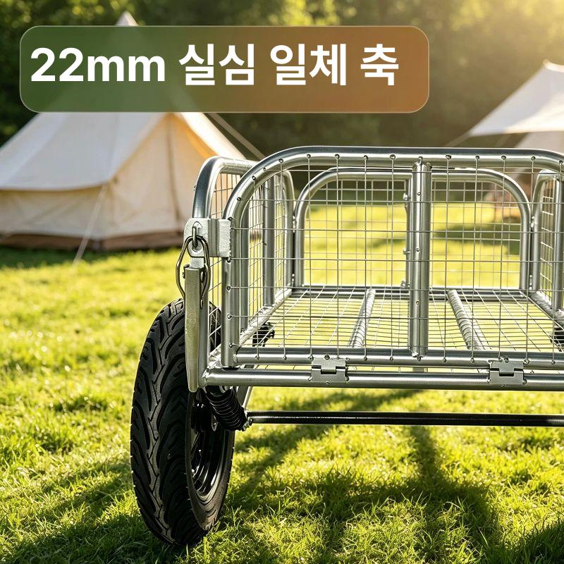 오토바이 트레일러 적재함 바이크 카트 운반 견인 후면 수레 카드 튜브 카드 대형 바퀴 - 상세 이미지 4
