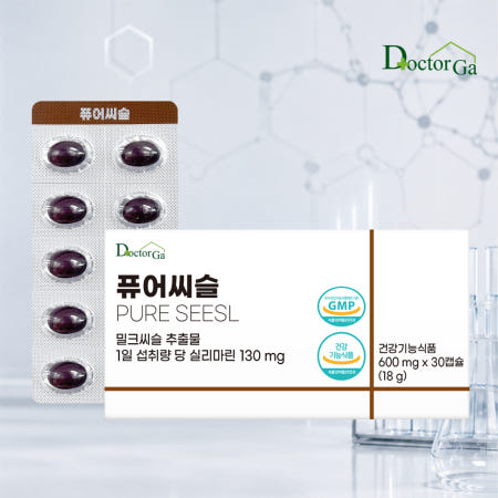 N배송 : 네이버+ 스토어 : 퓨어씨슬 독일산 밀크씨슬 유기농 올리브오일함유 실리마린 간에좋은 영양제 30캡슐, 1개