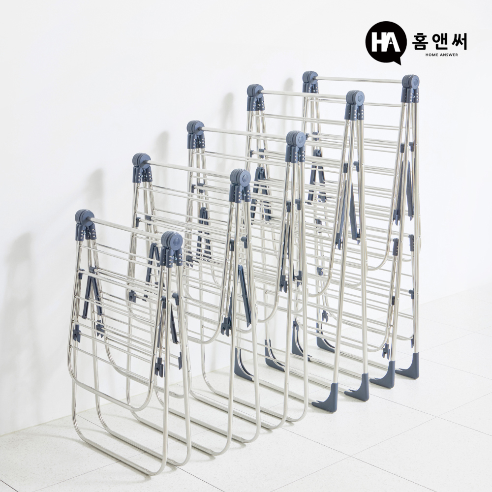 홈앤써 튼튼한 탱크 빨래건조대 베란다 접이식 이불 수건 아기 건조대 스텐 완제품 2단 소형 상품 이미지