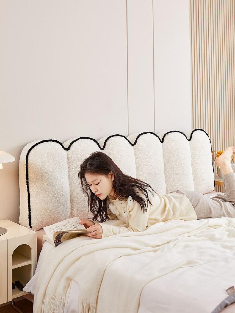 침대 헤드보드 쿠션 커버 등받이 등쿠션 침실 인테리어 블랙 길이90x높이50x두께12cm - 상세 이미지 5
