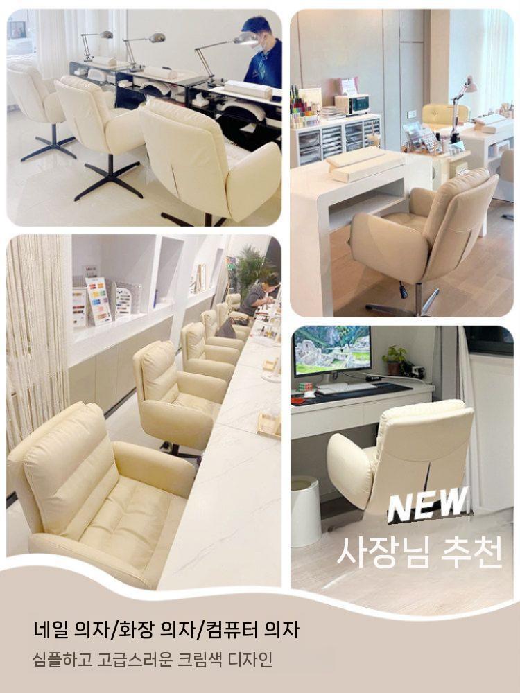 네일샵 이동식 의자 체어 상담실 미용 헤어샵 업소용 화이트 - 상세 이미지 5