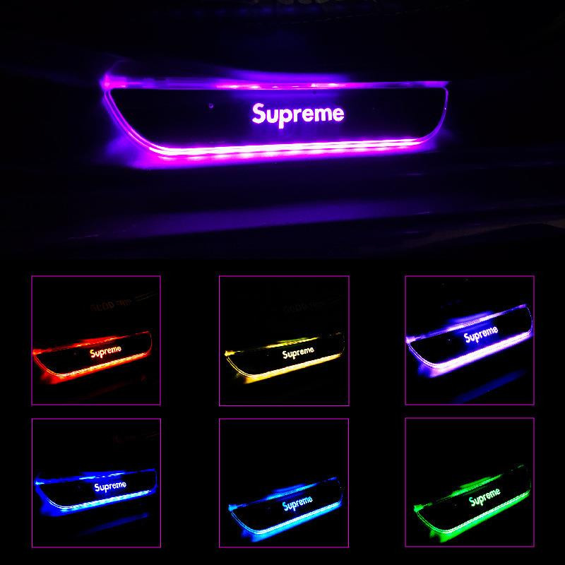 차량용 도어 라이트 무선 USB 충전 LED 도어 실 스트립 자동차용 무드램프 인테리어 튜닝등 유도 페달 램프 - 상세 이미지 3
