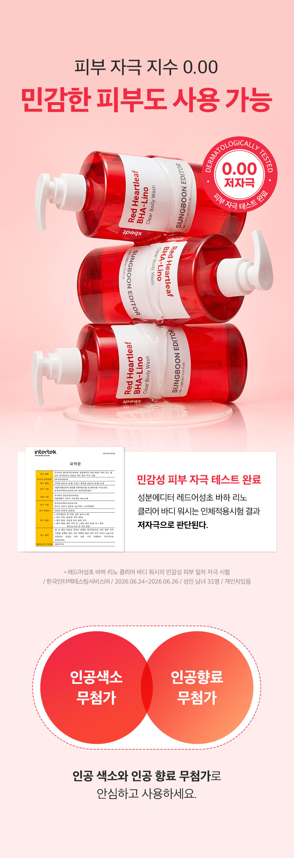 gel douche houttuynia rouge coréen