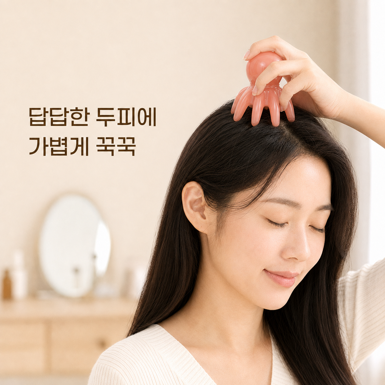 문어 두피 괄사 마사지기 머리 목 어깨 셀프 지압기 2컬러 - 상세 이미지 4