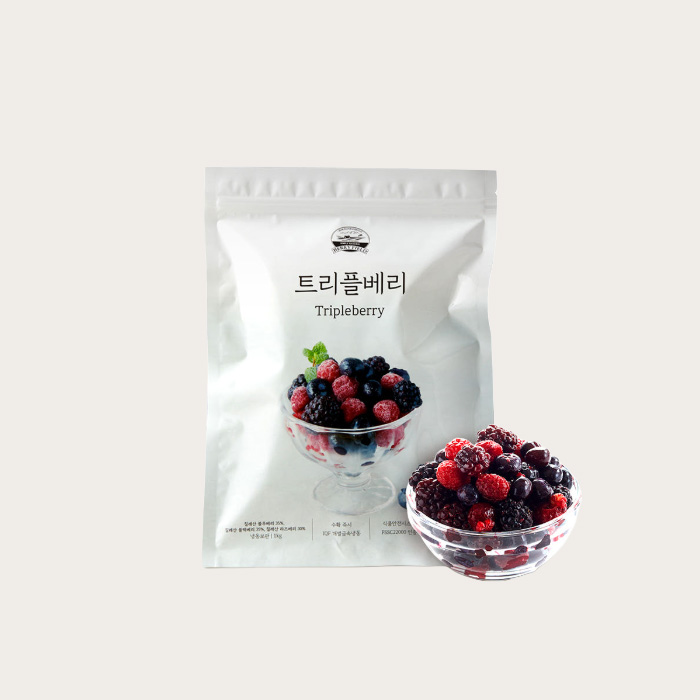 베리필드 트리플베리 1kg 믹스베리 블루 블랙 라즈 합포장 냉동 - 메인 이미지