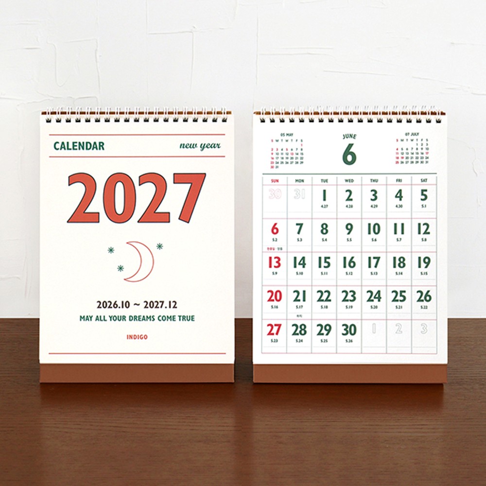 27년 탁상달력 레트로 음력 24절기 2027 데스크 캘린더 2027년 스케줄 인디고 - 상세 이미지 2