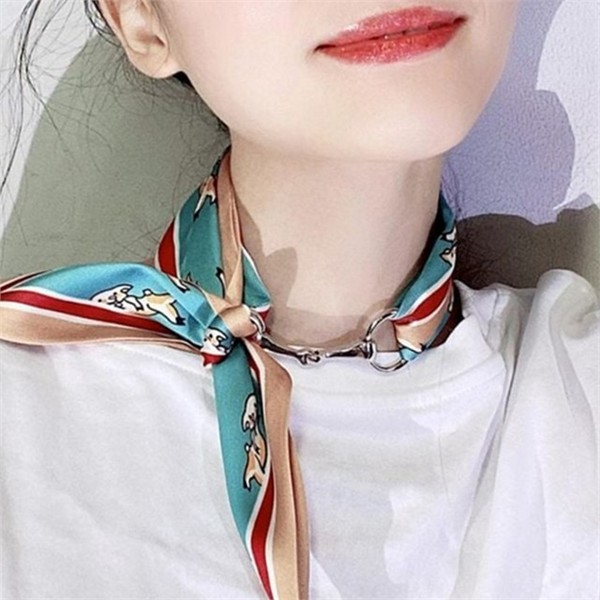 우아한 스카프 링 진주 스카프 버클 액세서리 여성 데일리 패션 - 상세 이미지 2