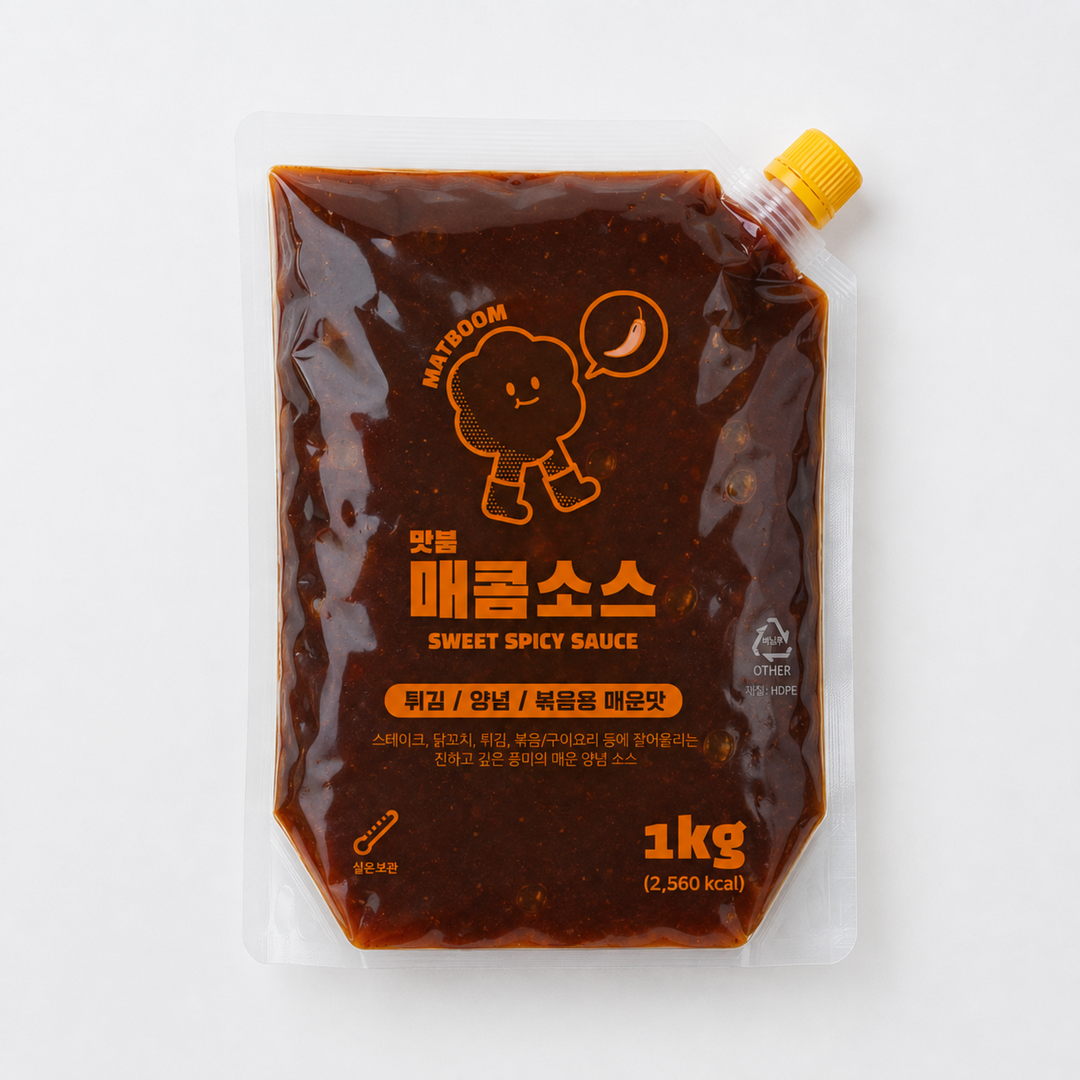 맛붐 매콤소스 1kg 대용량 매운맛 불향 스모크향 제육볶음 닭발 불족발 닭갈비 등갈비찜 고기 양념 이미지 6