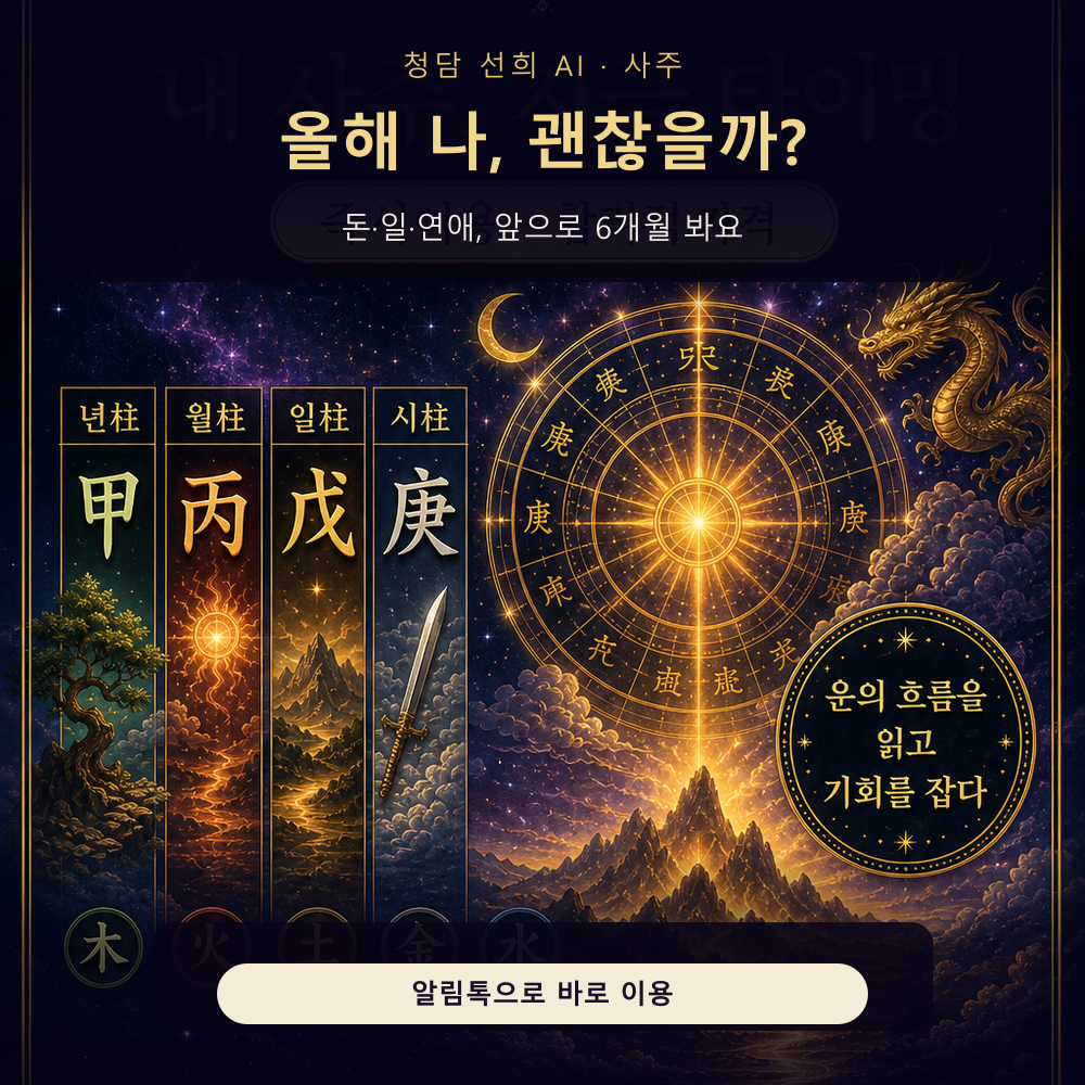 청담선희 AI K사주 만세력 6개월 흐름 리포트 즉시이용 - 상품 이미지