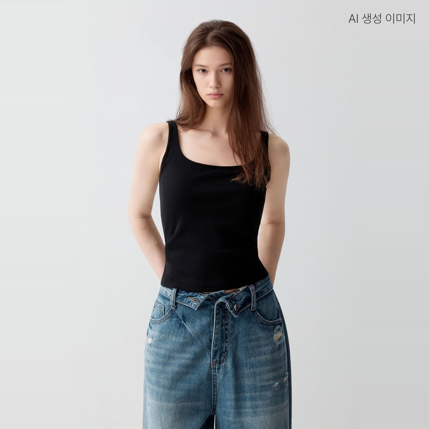 [COOLTECH][BRA-IN] 스파오 캡내장 스퀘어넥 나시 SPRNG37G17 - 상품 이미지