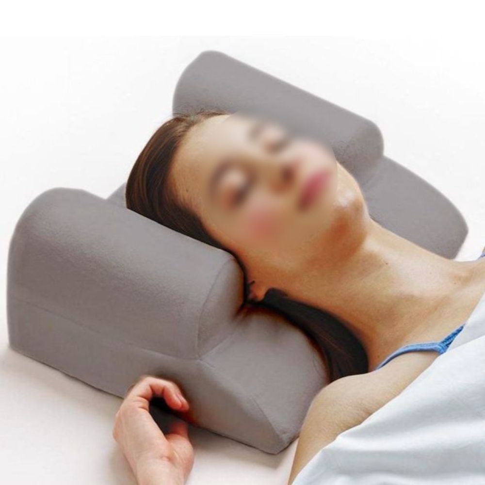 목쿠션 경추 베개 높이조절 쿠션 수면 자세 메모리폼 그레이 높이 6cm - 상품 이미지