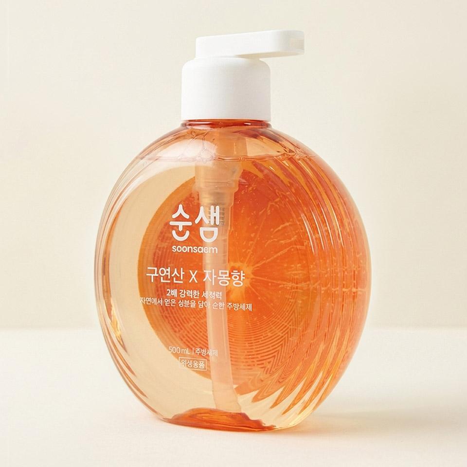메가마트 애경 순샘 구연산 자몽 주방세제 500ml - 상세 이미지 2