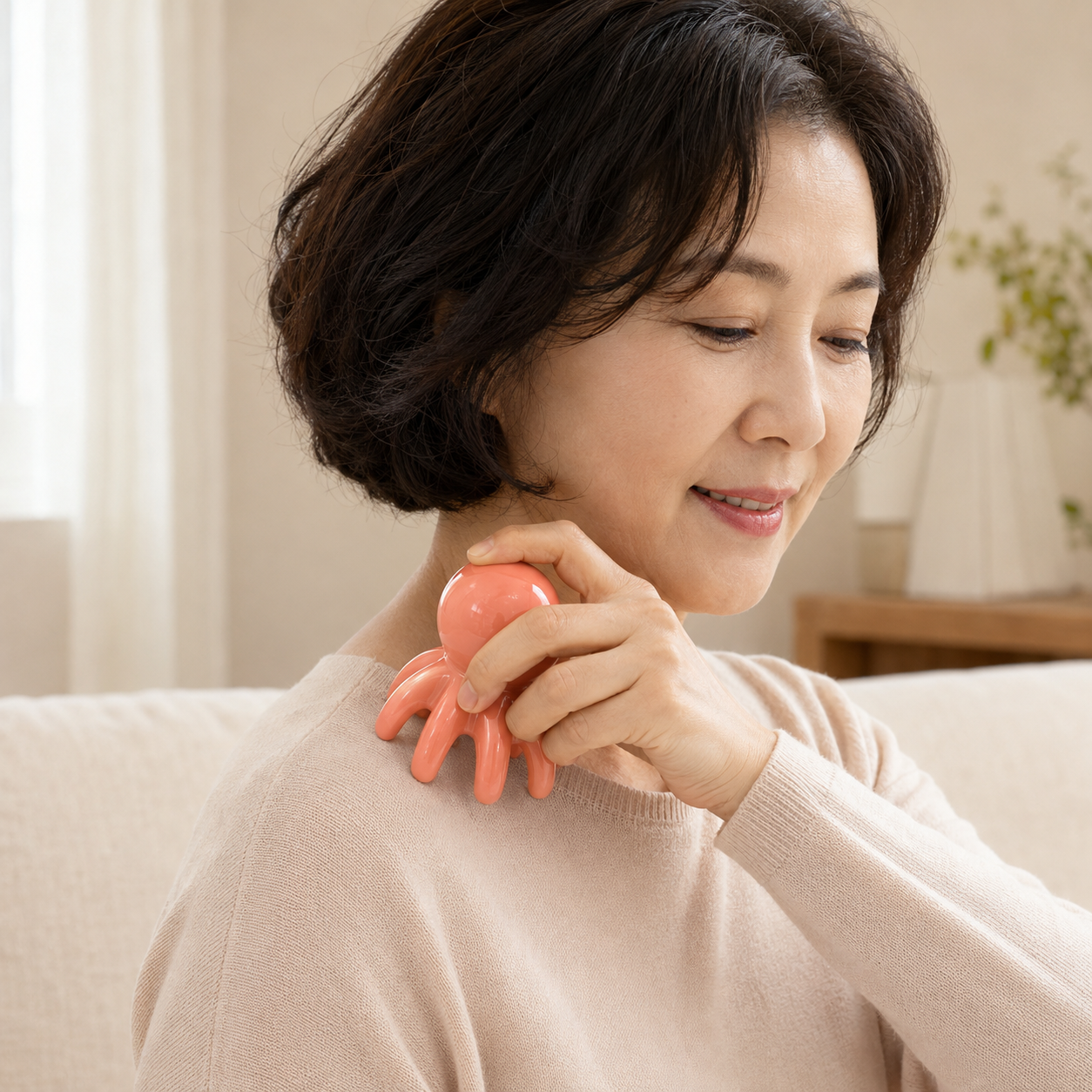 문어 두피 괄사 마사지기 머리 목 어깨 셀프 지압기 2컬러 이미지 6