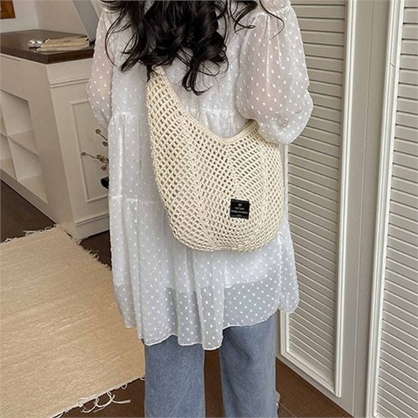 데일리 여성 여름 숄더백 비치 여성 밀짚 숄더백 휴양지 바캉스 - 상품 이미지