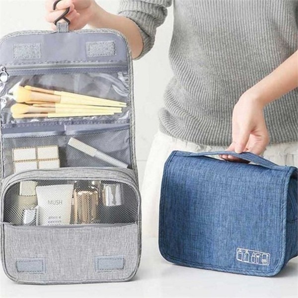 휴대용 여행용 세면 파우치 걸이형 여행용 수납 파우치 세면도구 출장용 - 상품 이미지