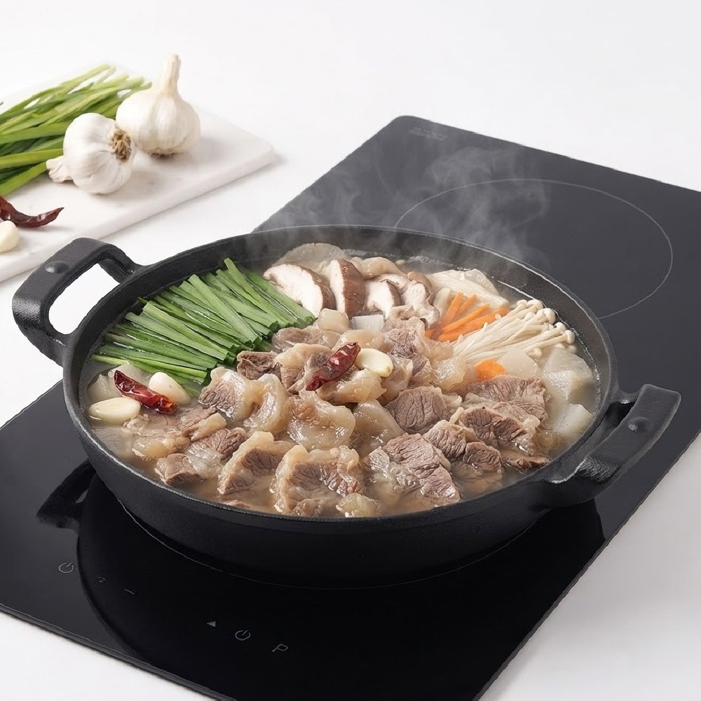 평생쓰는 인덕션 무쇠 주물 전골냄비 스키야키 나베 냄비 전골팬 26.5cm - 상세 이미지 4