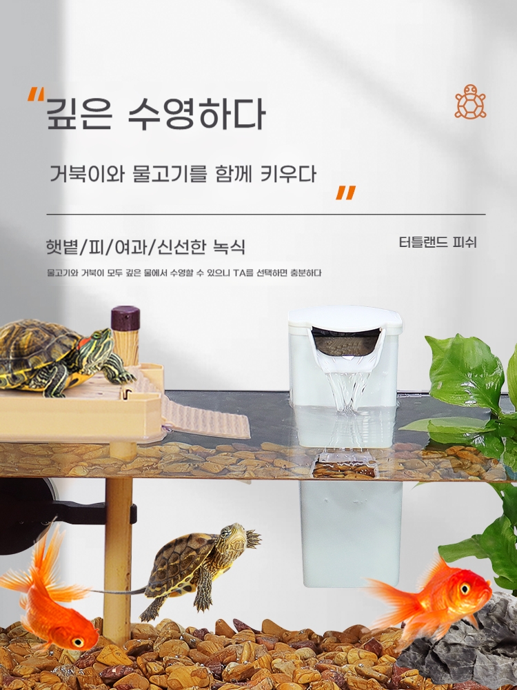 거북이 수조 파충류 사육장 배수 어항 세트 - 상세 이미지 3