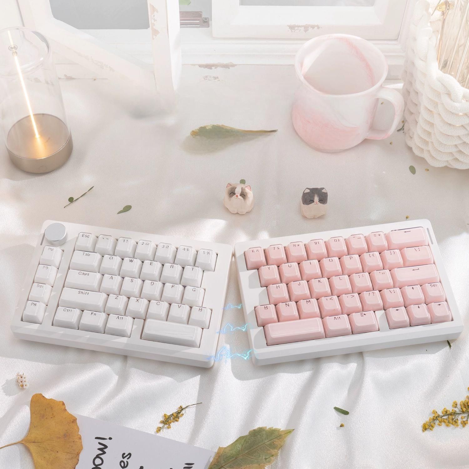 스플릿 키보드 기계식 분리형 분할 블루투스 게이밍 보조 좌우 인체공학 무선 화이트 + MOA 시크릿 가든 브라운 라이트 레인지 - 상세 이미지 2