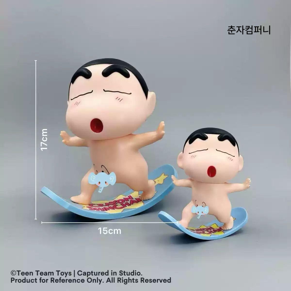 벌거벗은 짱구 피규어 짱아 인테리어 장식 소품 책상 사무실 거실 침실 욕실 춘자컴퍼니 신짱 눈 열린(약 10CM) - 상세 이미지 4