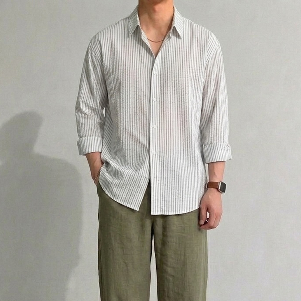 시어서커셔츠 여름남방 남자여름남방 남성시어서커셔츠 - 상품 이미지