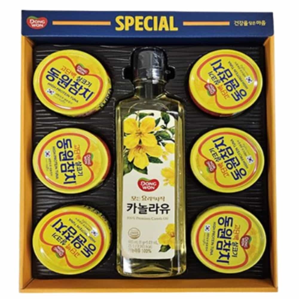 참치 선물 세트 회사 설 추석 명절 기업 단체 식용유 통조림 캔 세트 - 상품 이미지