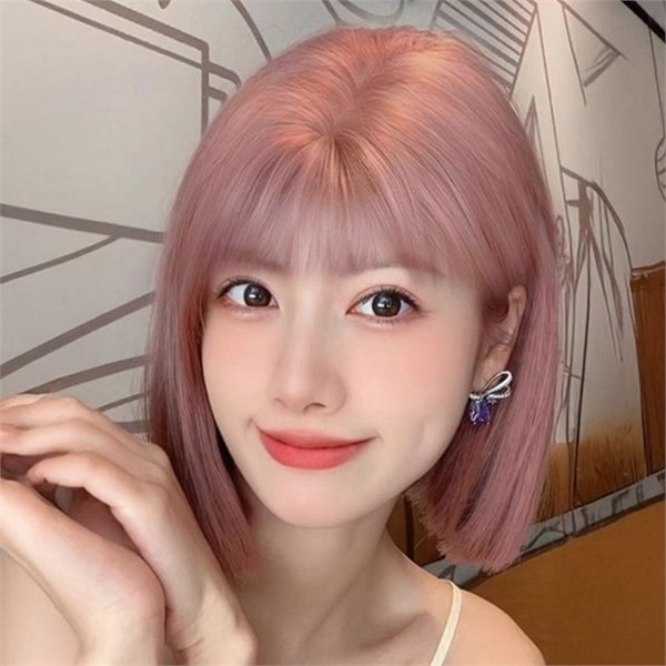웨이브 여성 단발 가발 통 단발 가발 고열사 데일리 머리 - 상품 이미지