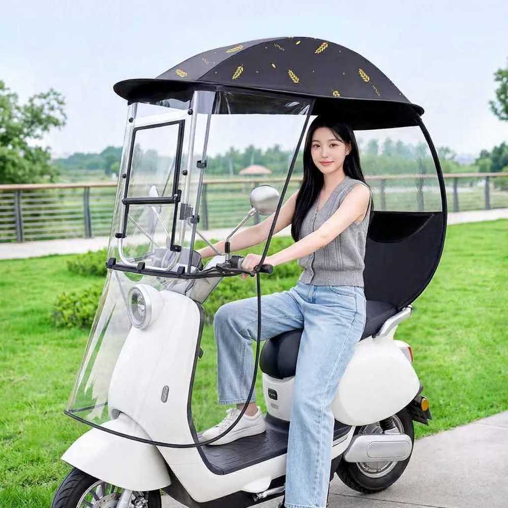 오토바이 파라솔 캐노피 비가림막 스쿠터지붕 덮개 블랙 보리 - 상품 이미지