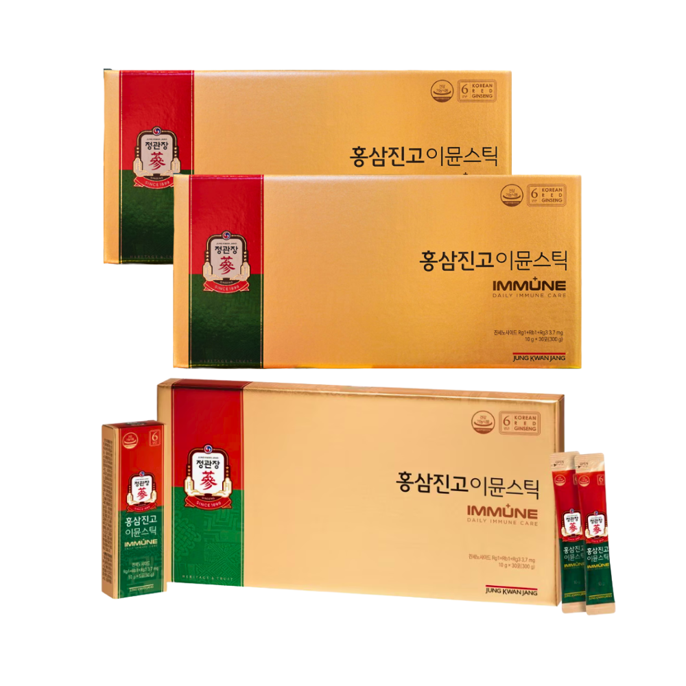 정관장 홍삼진고 이뮨스틱 10g 30포 x3개 + 쇼핑백 - 상품 이미지