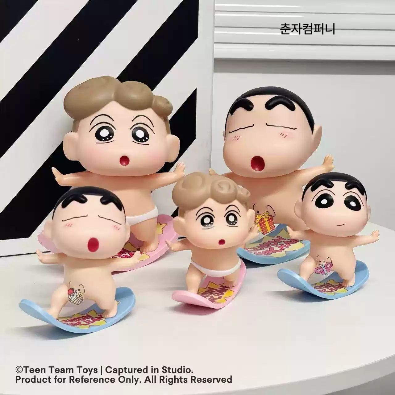 벌거벗은 짱구 피규어 짱아 인테리어 장식 소품 책상 사무실 거실 침실 욕실 춘자컴퍼니 신짱 눈 열린(약 10CM) - 상품 이미지