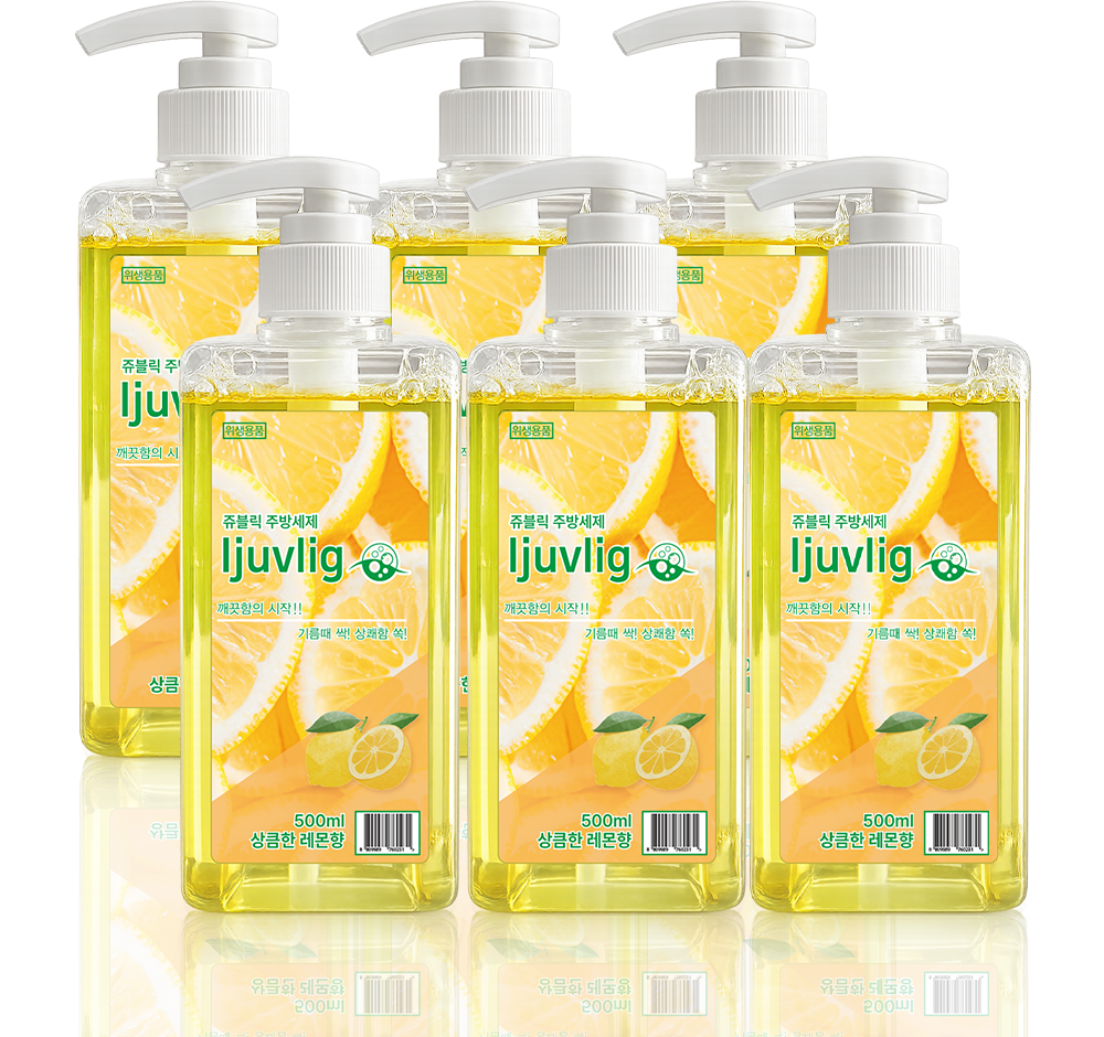 대용량 주방세제 상쾌한향 기름때제거 설거지세제 500ml 6개 - 상품 이미지