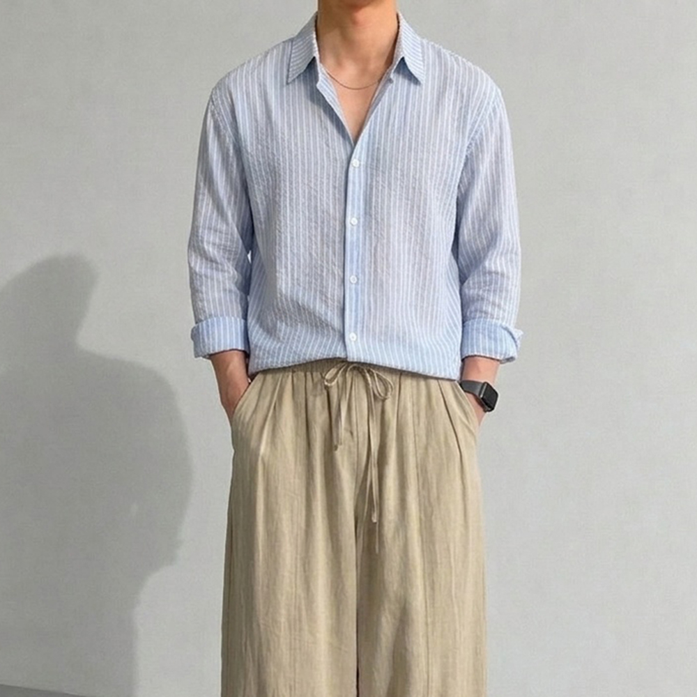 시어서커셔츠 여름남방 남자여름남방 남성시어서커셔츠 이미지 7