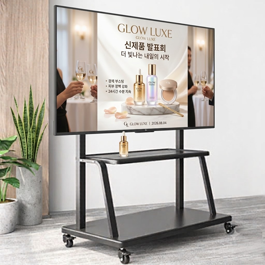 티비거치대 특대형 이동식 TV스탠드 높이조절 75 85인치 98인치 받침대 강의실 교회용 - 상품 이미지
