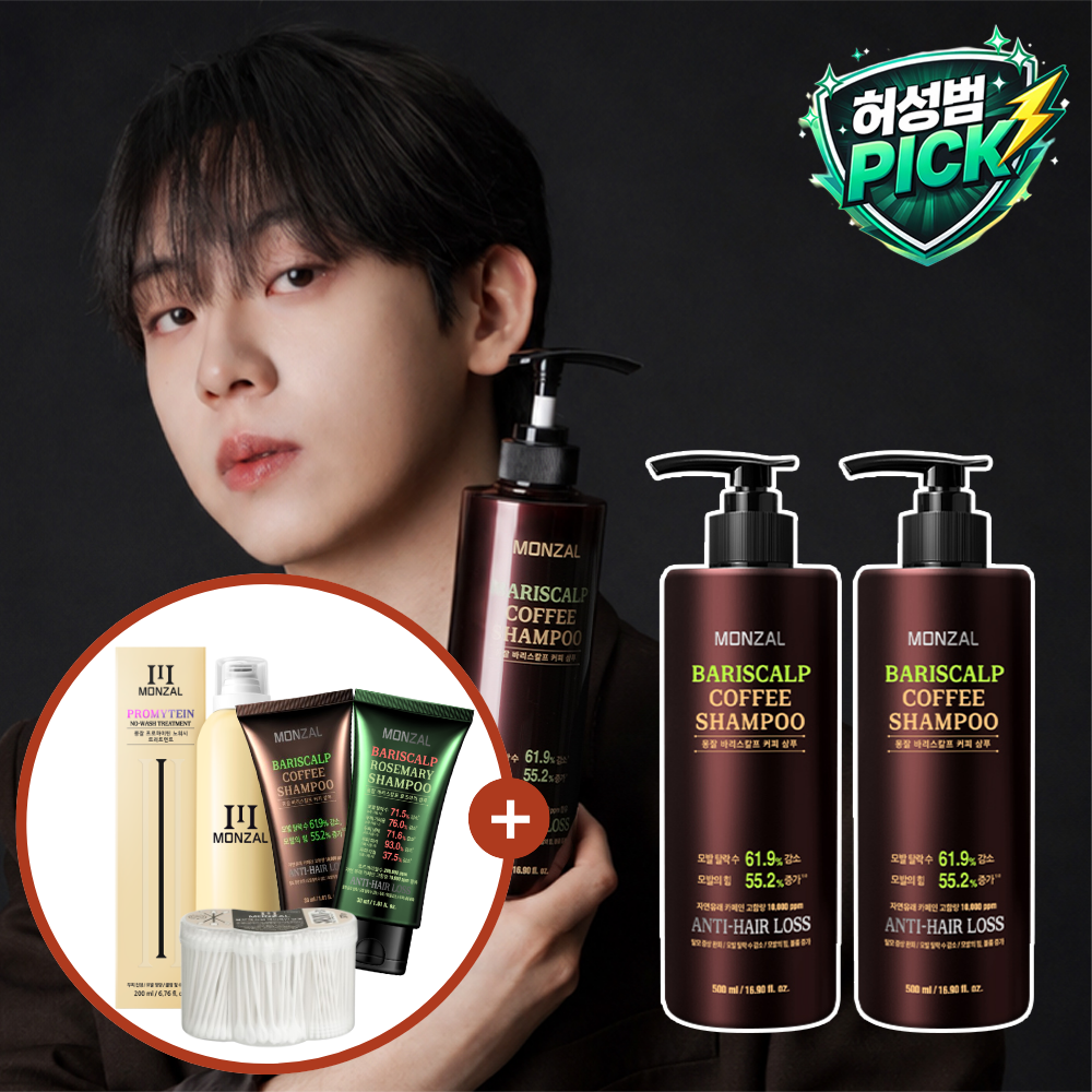 허성범 PICK 몽잘 바리스칼프 커피샴푸 탈모증상완화 기능성 500ml, 2개 - 상품 이미지