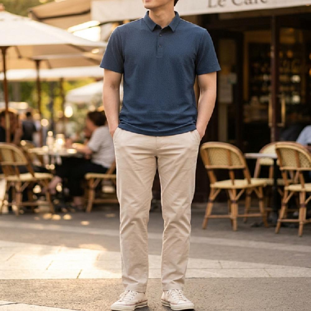 남성 여름 쿨티셔츠 냉감 쿨링 반팔 스판 기능성 티셔츠 - 상세 이미지 2