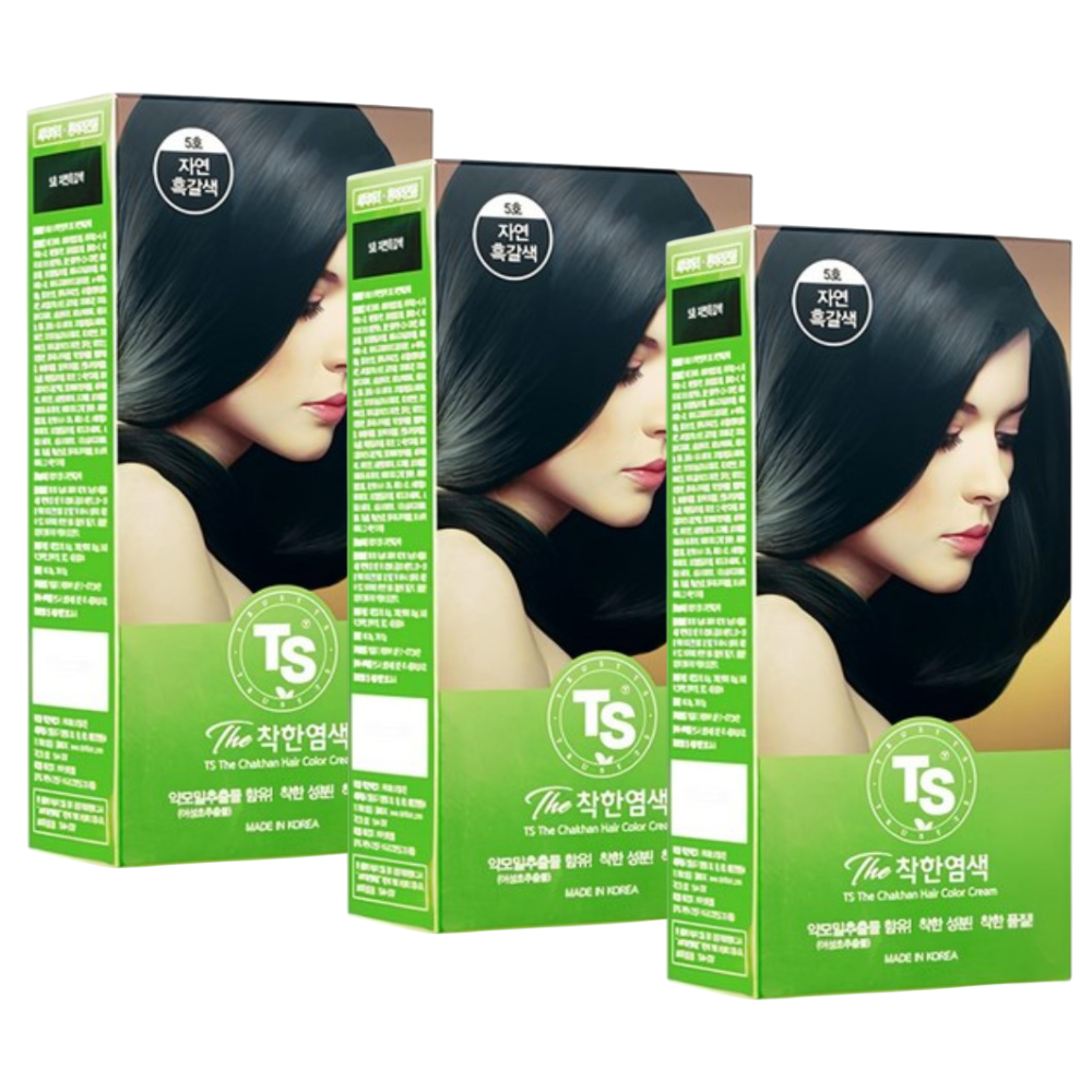 TS 더착한염색 120g, 5호 자연흑갈색, 3개 - 상품 이미지