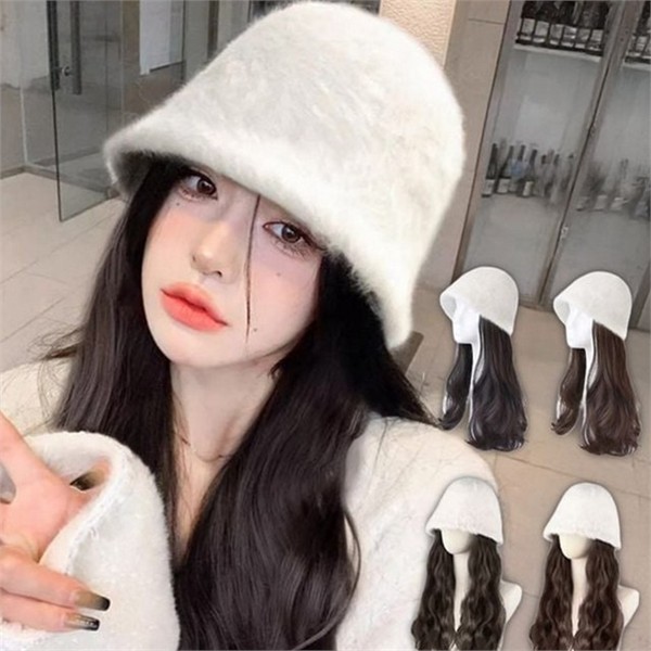 데일리 여성 벙거지 가발 간편 여성 웨이브 가발 물결 통가발 - 상품 이미지