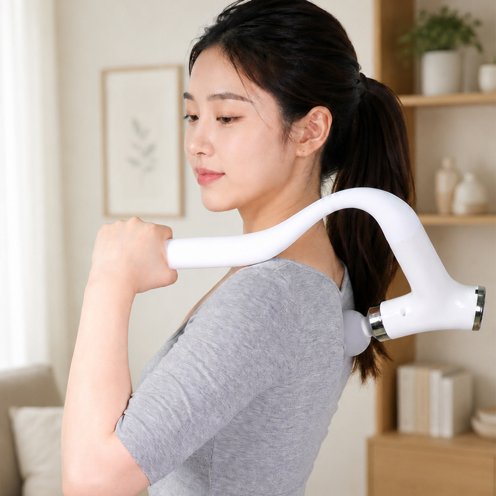 헬릭스케어 마사지건 미니 휴대용 진동 멀티 커브건 마사지 2in1 이미지 6