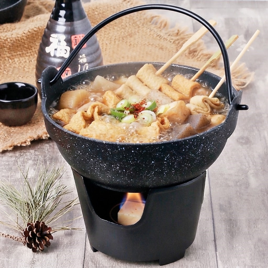 돗토리 미니 스키야키 샤브샤브 냄비 1인 + 미니화로 세트 18cm, 전골냄비 - 상세 이미지 3