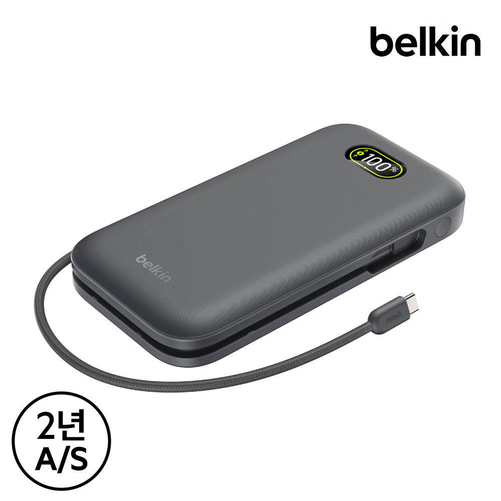 벨킨 27000mAh 240W 케이블 일체형 고속 충전 보조배터리 BPB040 노트북충전 이미지 2