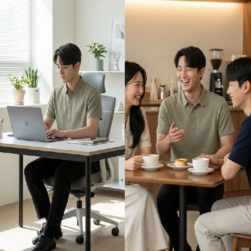 남성 여름 쿨티셔츠 냉감 쿨링 반팔 스판 기능성 티셔츠 - 상세 이미지 4