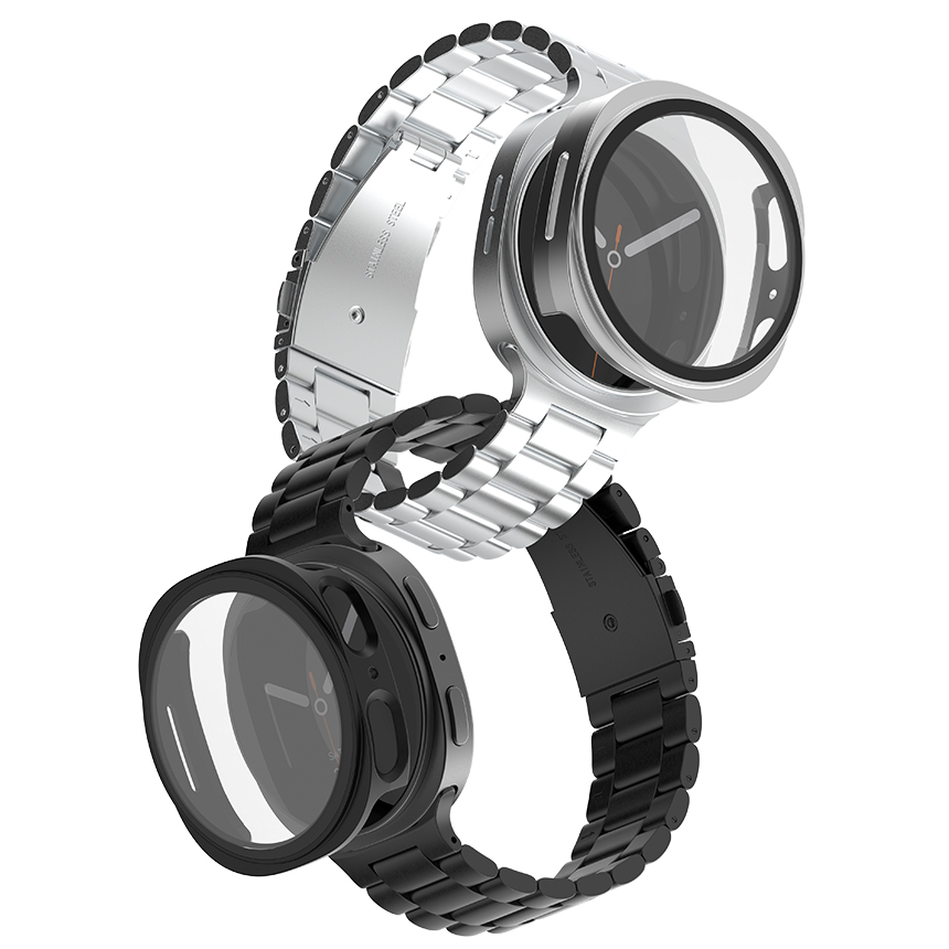 갤럭시워치8 클래식 메탈 스트랩 + 풀커버 케이스 SET 갤럭시워치8 클래식, 46mm, 블랙 이미지 6