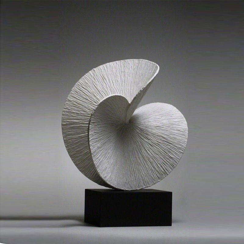 인테리어소품 오브제 조형물 화이트 세라믹 모던 은행잎 장식품 21x12x30cm - 상세 이미지 2