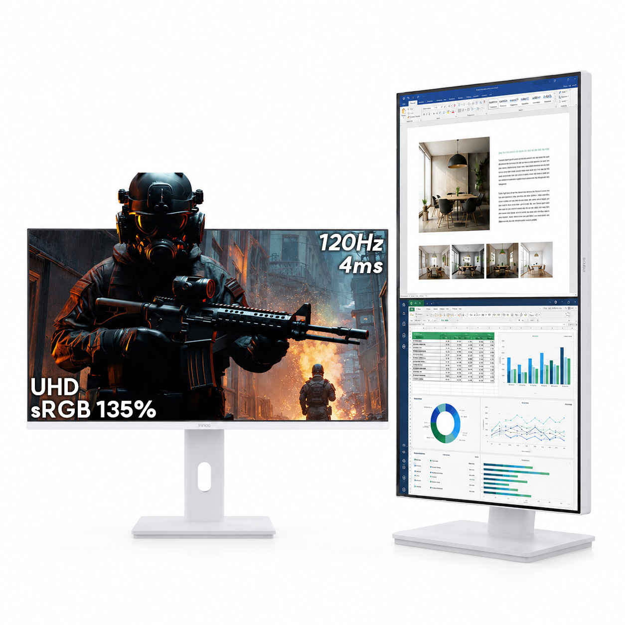 이노스 27UA120M UHD IPS USB-C HDR Ai GEN 68~69cm(27인치), 게이밍 멀티스탠드 일반 - 상품 이미지