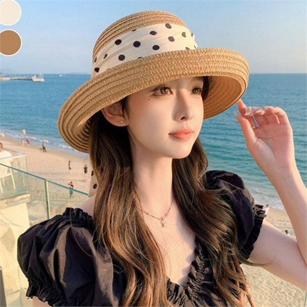 넓은 여성 밀짚 모자 바캉스 여성 여름 모자 데일리 비치 - 상품 이미지