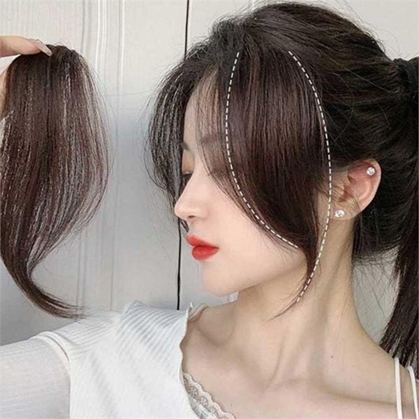 웨이브 여성 부분 가발 시스루 앞머리 가발 옆머리 피스 헤어 - 상품 이미지